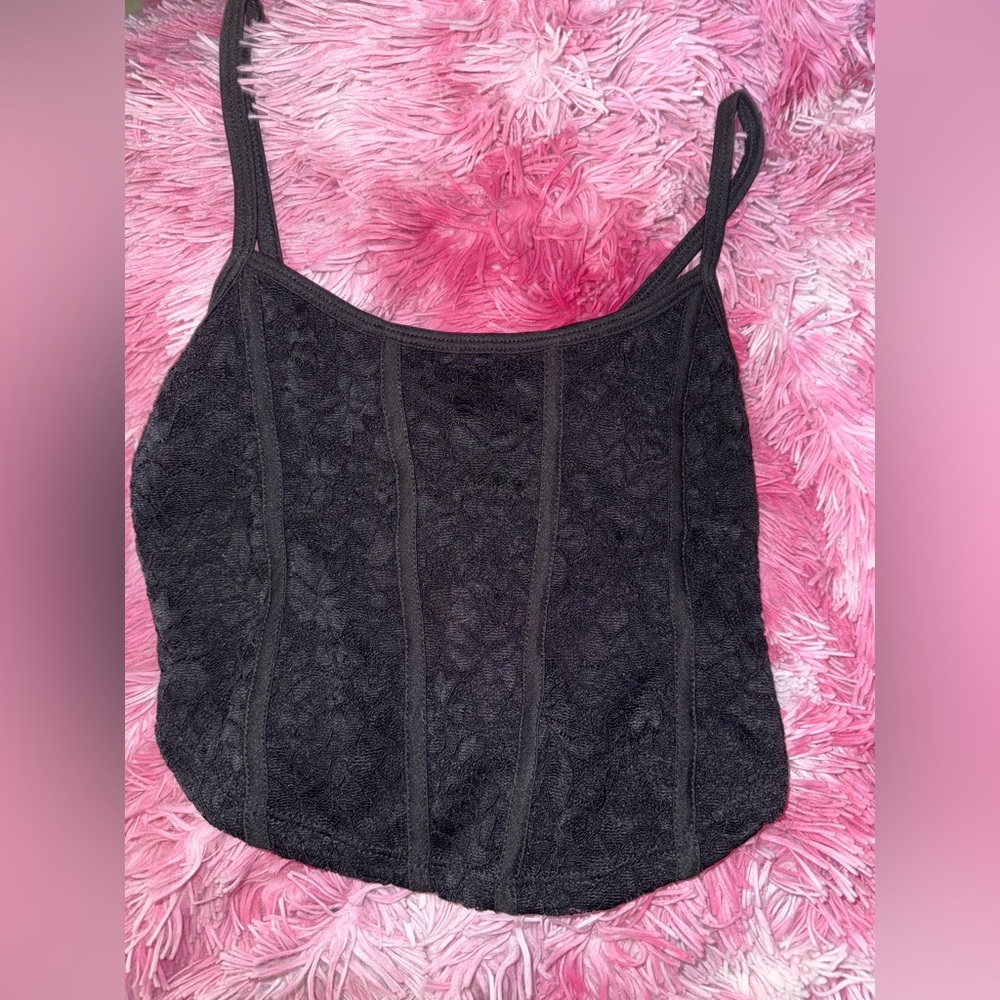 Ardene Black Lace Crop Top